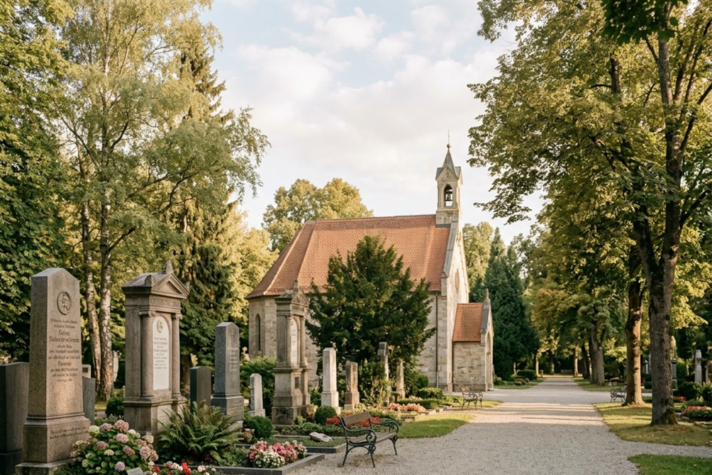 Friedhöfe und Ruhestätten in Augsburg, Göggingen, Haunstetten, Kriegshaber, Bobingen, Gersthofen, Königsbrunn, Neusäß, Schwabmünchen, Stadtbergen, Meitingen, Aichach und Friedberg – Bestattungsdienst Engel.
